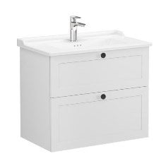 Vitra Root Classic 68870 Lavabo Dolabı, İki Çekmeceli, 80 Cm, Mat Açık Gri, Klasik Lavabolu